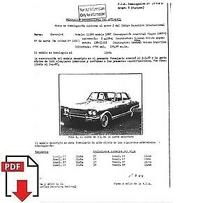 1967 Chevrolet Super (11569) (Argentina) FIA homologation form PDF download